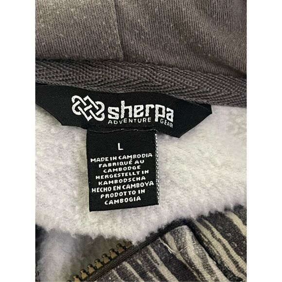 Sherpa Adventure Gear Womens Gray Striped Sustainable Zip Up Hoodie Size Large - Picture 8 of 8